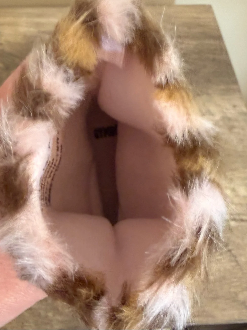 Gymboree Faux Fur Infant Boots Size 3 Pink Leopard Print 2009 Winter Glam Kitty